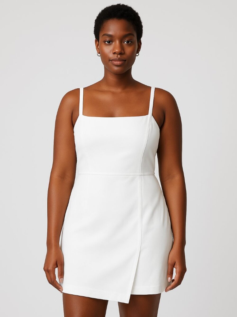French Connection Whisper Faux Wrap Minidress–Summer White Sz 10 NWOT MSRP $128